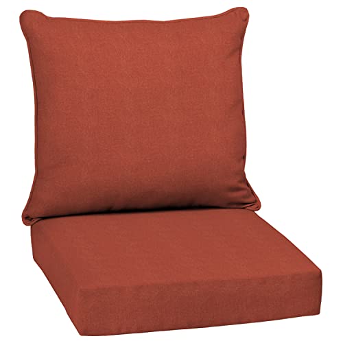 Image of Arden Performance Outdoor Deep Seat Set, 24 x 24, Rain-Proof, Fade Resistant, Deep Seat Bottom and Back Cushion Sedona Woven Texture