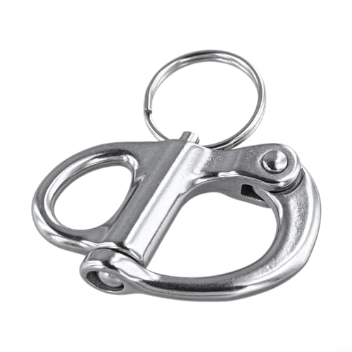 Quick Release Snap Shackle 316 Stainless Steel Fixed Bail Quick Release Snap Shackle or Diving, Sailing, Camping, Surfing, Hardware Plunger Clip Multi-Purpose(35mm)