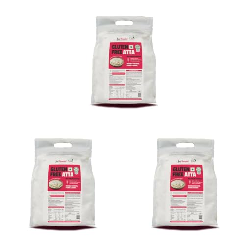 Image of Jus' Amazin Certified Gluten Free Atta (4kg) | Makes Fluffy & Soft Chapatis | Multigrain (Millets, Quinoa, Amaranth) | Certified Gluten Free (Lab Tested) | Multipurpose (Chapati, Poori, Paratha, Baking)