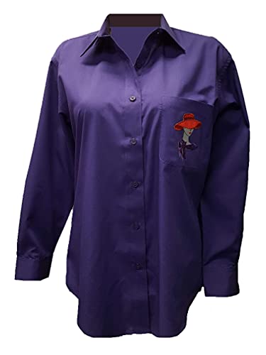 Red Hat Society Purple Bling Shirt with Buttons and Pocket