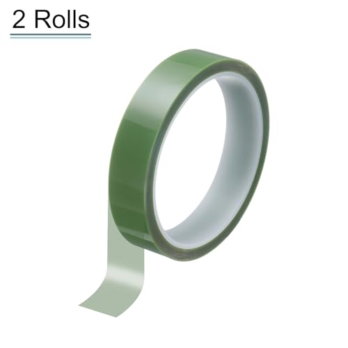 Image of HARFINGTON 2 Rolls High Temperature Masking Tape 4 /5 inch x108ft(20mmx33m) 0.05mm Thick PET Film Silicone Adhesive Heat Resistant Tapes for Heat Press Anodizing Circuit Board, Grass Green