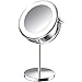 Retoo Kosmetikspiegel mit LED Beleuchtung, 32,7 cm höhe, Schminkspiegel, Doppelseitiger Makeup, Praktisch Vergrößerung Spiegel, Drehbar Make up Standspiegel, Tischspiegel für Zuhause