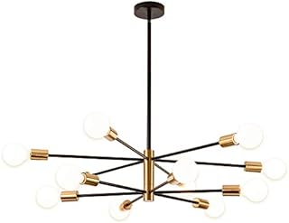 SOZOMO Sputnik Ceiling Light, 12-Lights Sputnik Chandelier with 3 Spare Rod and Universal Joints, for Living Room Bedroom Kitchen