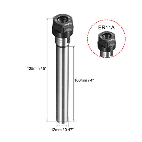 Sourcingmap C12 ER11A 100L Router Collet Chuck Extension Rod Straight CNC Milling Tool Holder, C12-ER11A-100L - Image 2