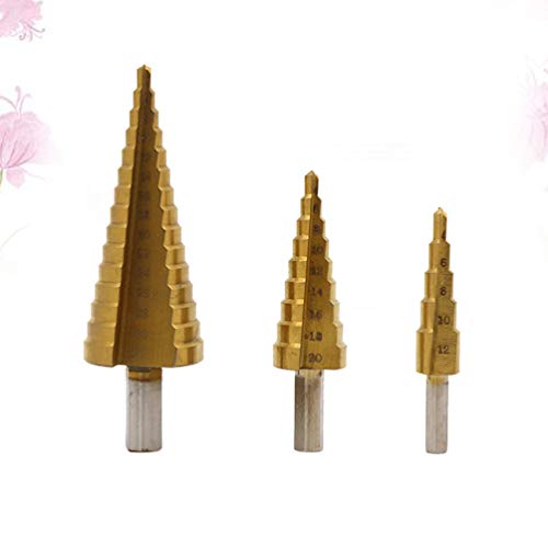 ULTECHVO 3 peças de ponta de cone de passo de aço de alta velocidade, cabo triangular métrico de tit