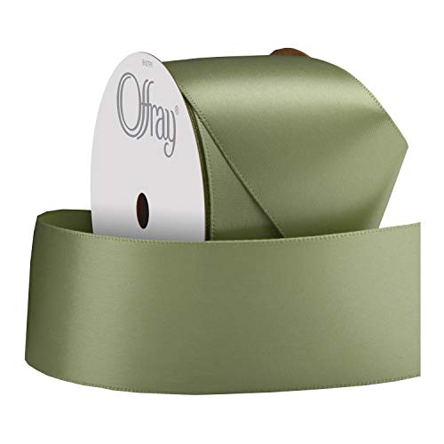 Image of Berwick Offray 361801 1.5 inch Wide Single Face Satin Ribbon, Spring Moss Green, 4 Yds