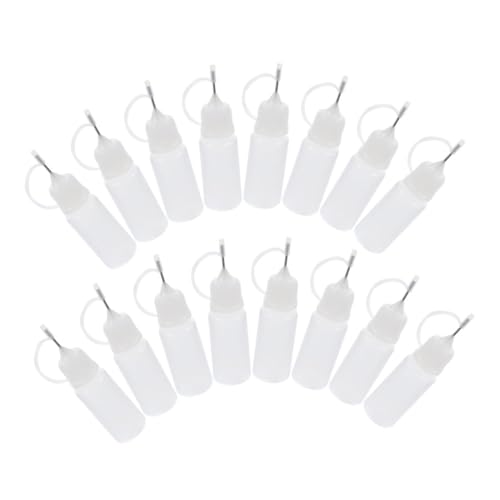 KONTONTY 16pcs DIY Craft Glue Bottles with Fine Tip Squeeze Bottles for Quilling and Oil