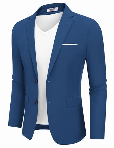 Veste de costume légère COOFANDY blazer coupe ajustée respirant à deux boutons