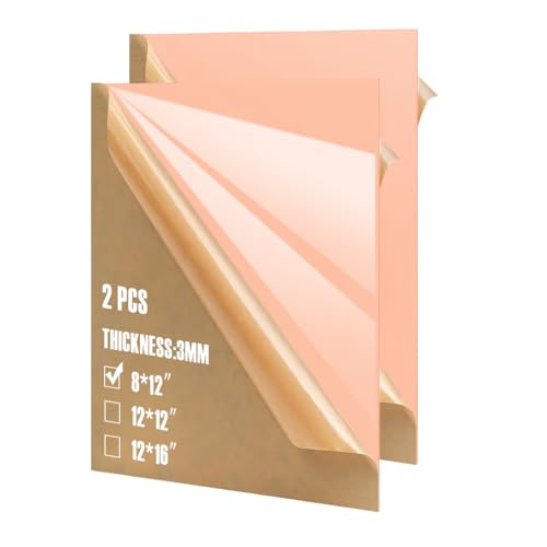 Image of 2pcs Pastel Cell Cast Acrylic Sheets Dusty Mauve 1 /8inch (3mm) 7.87x11.8 200x300mm Glossy Matte Laserable Plexiglass Sheets Plasitc Board for Laser Cutting Engraving DIY Project Craft Sign