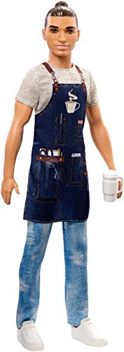 Muñeco Ken Barista con Delantal y Accesorio de Café miniatura 6