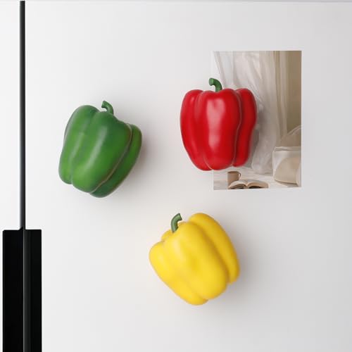 Set de 3 Imanes Realistas de Pimiento para Refrigerador miniatura 2