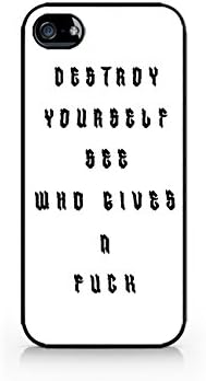 Destroy Yourself - WHITE - iPhone 4/4S - Hard Plastic Phone Case - Black Phone Case