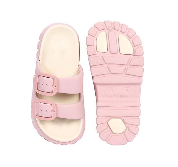 Image of Slipper for Women Men Flip Flop Double Buckle Pillow Sliders EVA Flat Sandals for Girls Boys Soft Open Toe Non Slip Platform Bedroom Outdoor Slippers