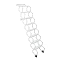 8 Steps Wall-Mounted Attic Ladder, 440lbs Retractable Folding Attic Staircase, Wall Mounted Folding Loft Ladder w/Pull Down System for Factory Buildings Garages & Rooftops (White)