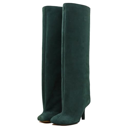 VOZTOLLS Suede Kitten Heel Knee High Boots