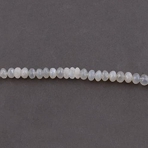 LKBEADS 1 Strand White Chalcedony Faceted Rondelles - White Chalcedony Faceted Beads 10mm-11mm 9 Inches SB3425