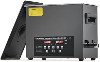 CREWORKS 6L Digital Ultrasonic Cleaning Machine with Degas and Gentle Mode, 180W Ultrasonic Cleaner Machine with Heater and Timer, 1.6 gal Ultrasound Cleaner for Retainer Jewelry Lab Tool Auto Part