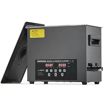 CREWORKS 6L Digital Ultrasonic Cleaning Machine with Degas and Gentle Mode, 180W Ultrasonic Cleaner Machine with Heater and Timer, 1.6 gal Ultrasound Cleaner for Retainer Jewelry Lab Tool Auto Part