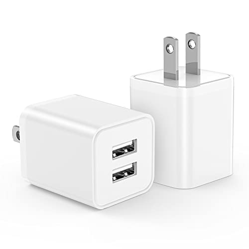 Usb Charger 5V 2.4A,Cabepow [2Pack] Dual Port Usb Wall Plug,Charger Block Adapter Cube Replacement For Iphone 13 12 11 Pro Max/Xs Max/Xr/X/8/7/6/Plus,Ipad Pro/Air/Mini,Galaxy9/8/7(Etl Certified) #TOP5