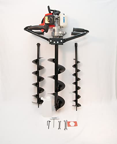 Tool Tuff 2 Man Hand Held Post Hole Digger/Earth Auger W/ 4" 6" 8" Bits, 63 Cc 3 Hp Epa #TOP26