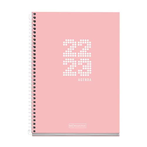 MIQUELRIUS - Agenda September 2022 August 2023 - Page Day - Plus Size 15 x 21.4 cm - Bilingual: Spanish, English - School - Pink