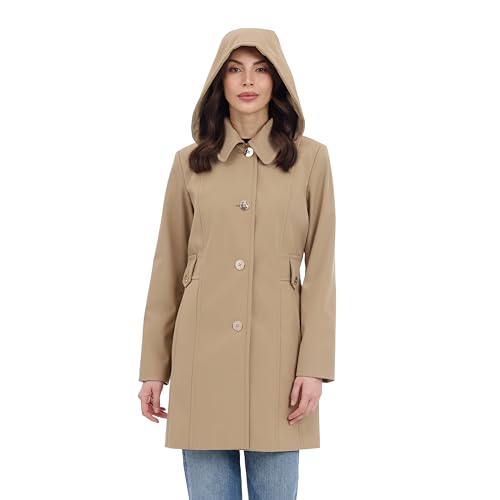 Image of Michael Kors Women's Single Breasted Raincoat With Detachable Hood