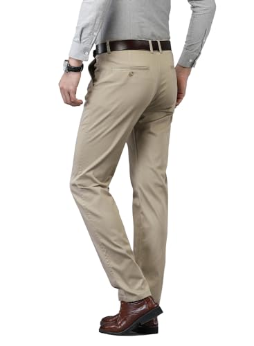 DAVID.ANN Men's Flat Front Dress Pant Stretch Business Casual Trousers4