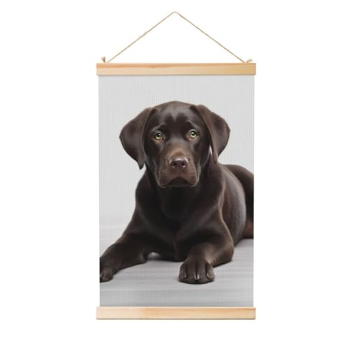 Peinture murale en bois chien toile avec cadres 91x61 cm