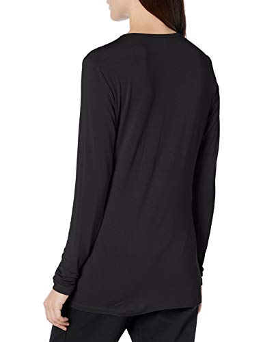 Cherokee Women's Long Sleeve Knit Shirt, Black, Medium