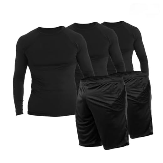 3 Camisetas Térmica Segunda Pele + 2 Calções Masculino Bermuda com Bolso Proteção UV (G, Preto)