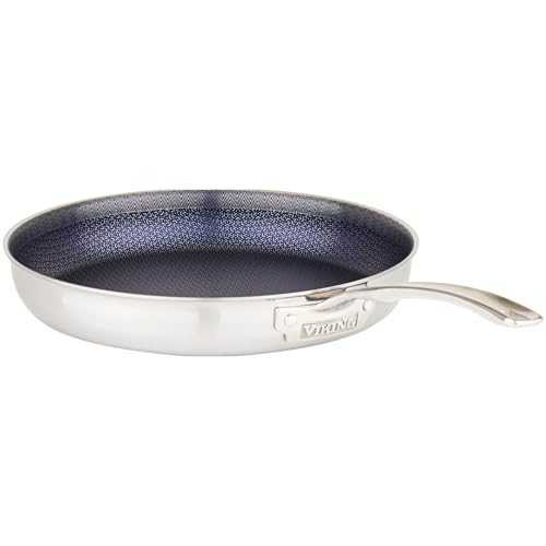 Viking 3-Ply Non Stick Frying Pan, 12 Inch Hybrid Plus Stainless Steel Kitchen Cookware, Silver