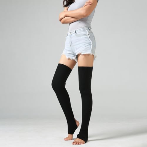 GSHLLO 75cm Long Knitted Socks Dance Leg Warmers Knit Thigh Highs Over The Knee High Socks Warm Footless Socks Knit4