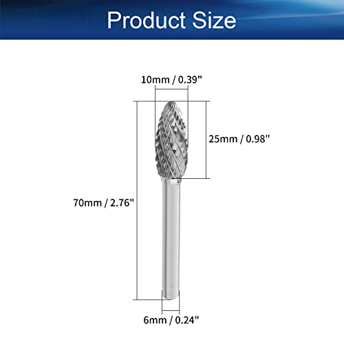 Fresa rotativa Auniwaig 10mm doble corte, forma ovalada dentada miniatura 2