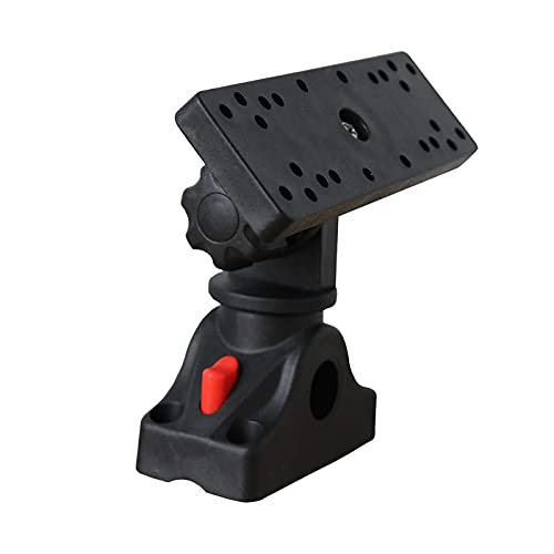 CALIDAKA Fish Finder Mount Base Fish Finder Bracket 360 Degree Swivel Electronics Fishfinder Mount Ball-Mount Fish Finder Fish Finder Holder for Marine Kayak Accessories(Black)