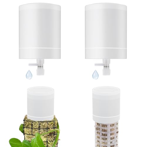 2 Pack Moss Pole Watering Dripper Adjustable Water Flow Self Watering Devices Slow-Release Watering Spikes for Plant Support Climbing Poles (Cylindrical)