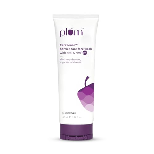 Image of Plum CeraSenseTM Barrier Care Face Wash with Acai & 1% NMF | 100ml | Gentle face wash | For Dry Skin, Normal Skin & Sensitive Skin | Soap-Free Paraben-Free | For Sensitive Skin