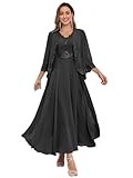 Chiffonkleid Damen Brautmutterkleider Hochzeit Festliche Kleider Hochzeitskleider Große Größen Festlich Brautkleider Abendkleider Abendkleid Elegant Brautmutterkleid Kleid Brautmutter Lang Brautmutterkleider Sommer Knielang Jacke Zweiteilig Chiffon