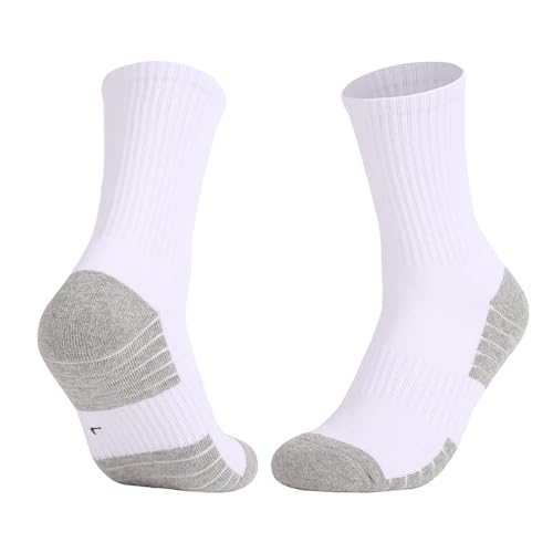 5Pairs Men's Workout Socks Cotton Work Socks Calf Running Socks Full Cushioned Socks for Men Crew Performance Socks Heavy Boot Socks2