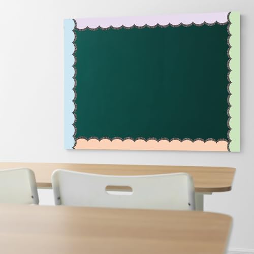 Image of Fuutreo 6 Roll 197 ft Pastel Composition Scalloped Bulletin Board Border Solid Color Classroom Decoration Composition Scalloped Edge Border Trim for Back to School Chalkboard Office Wall