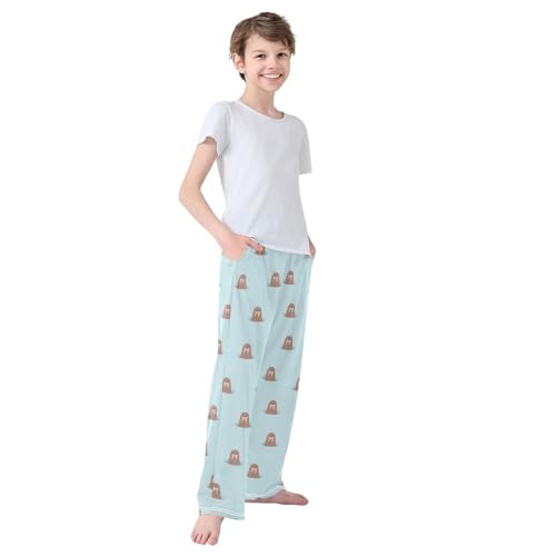 Boys' Pants Cute Cartoon Walrus Long Bottoms Jogger Pants Elastic Waist Trousers with Pockets S-XL4