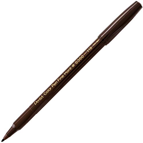 Image of Pentel Arts Color Pen, Dark Brown, Box of 12 (S360-118)