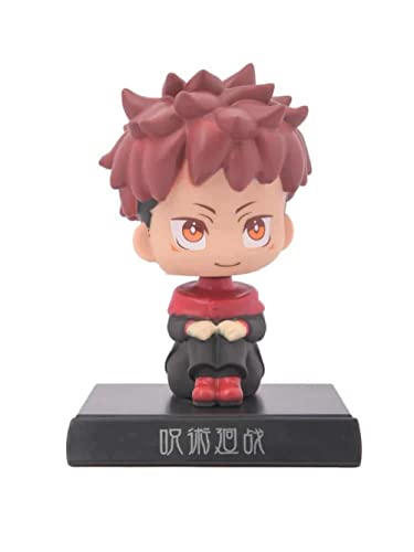 Image of AUGEN Super Hero Itadori Yuji 2 Action Figure Limited Edition Bobblehead with Mobile Holder for Car Dashboard, Office Desk & Study Table (Pack of 1)(Plastic)