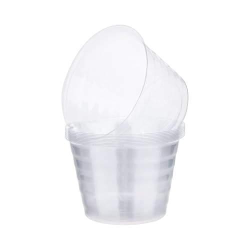 M METERXITY 10-Pack Plastic Plant Saucer, 4.3 Inch Clear Thin Plant Saucer Drip Tray for Indoor/Outdoor, Planter Liners Nursery Pots