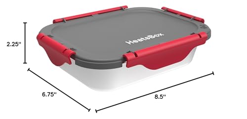 HeatsBox Inner Dish Set of 2 Reusable Stainless Steel Containers with Lid to Meal Prep Food | Freezer and Oven Safe | Compatible Go Lunch Box (buy separately, not included)