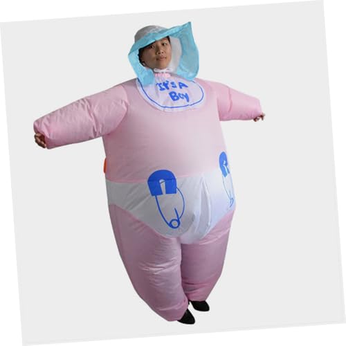 Costume gonflable de lutte rose adulte pour fêtes de déguisement et carnaval en polyester - 7