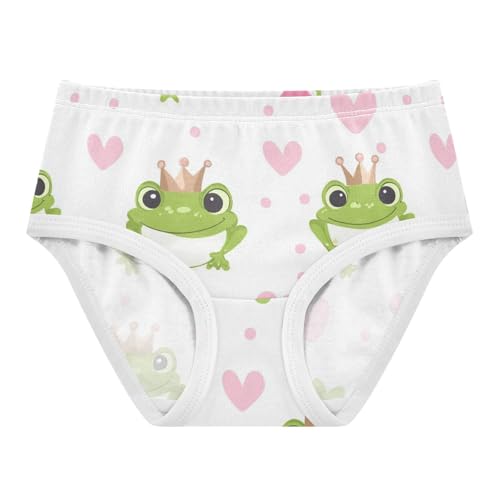 Wusikd Frogs Princess Crown Girls' Underwear Cotton Cute Girls Briefs Soft Toddler Underwear 2T