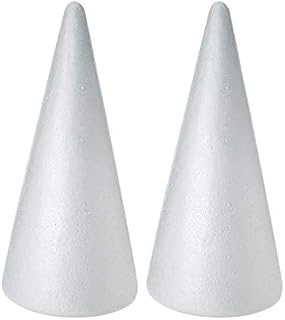 EXCEART 2pcs White Foam Cones DIY Christmas Tree Foam Cone Styrofoam Modeling Polystyrene Shapes for Kids Adults Christmas DIY Arts Crafts Toys Supplies (38x13.5cm)