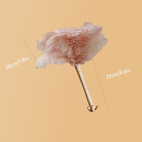 Image of Ostrich Feather Dusters, Naturally Soft, Easy to Dust, Multi-Purpose Use, Solid Wood Handle, 17.3'' Long, Pink