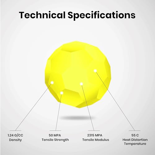 NUMAKERS PLA+ 3D Printer Filament, 1.75mm, Dimensional Accuracy +/- 0.03 mm, 1 kg Spool (2.2 lbs), Compatible with Most FDM Printers (Fluorescent Yellow)