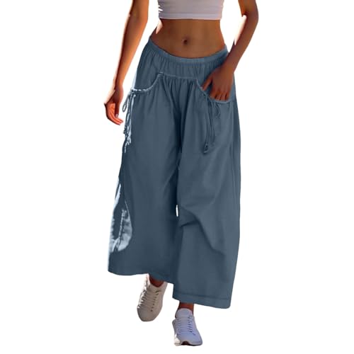 Pantalon de survêtement ample jambe large femme décontracté noir